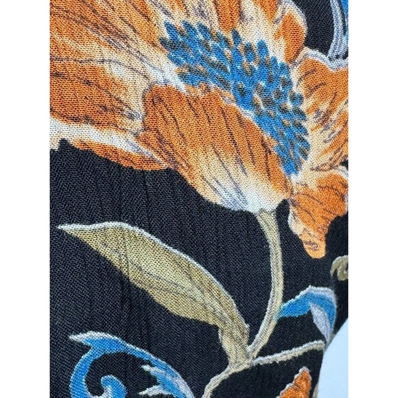 Patrons of Peace Kimono Cardigan Duster Medium Black Floral Boho Lightweight - Picture 7 of 13